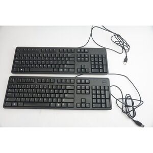 Dell KB212-B Keyboard Lot of 2 Black Wired USB Business Office Good